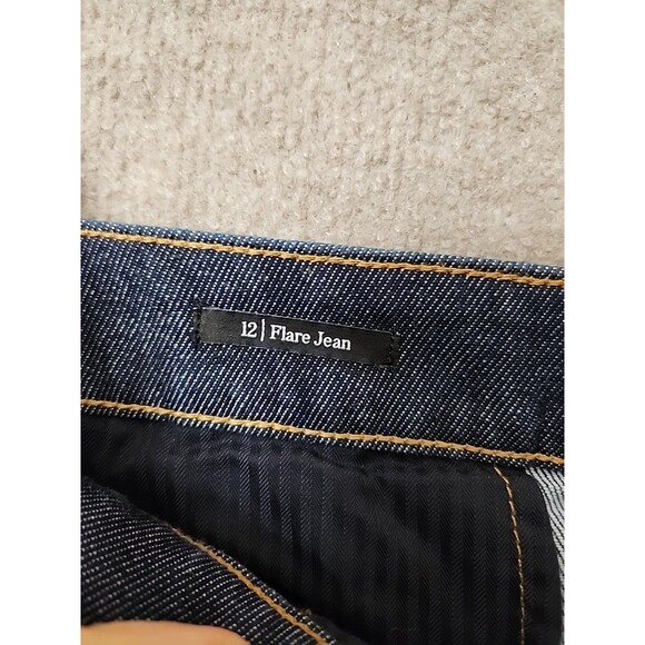 Talbots Flare Trouser Ankle Jeans Womens 12 Blue Dark Wash - Picture 8 of 10